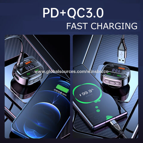 Transmetteur Bluetooth vers FM pour Voiture avec USB QC 3.0 Port Fast  Charging