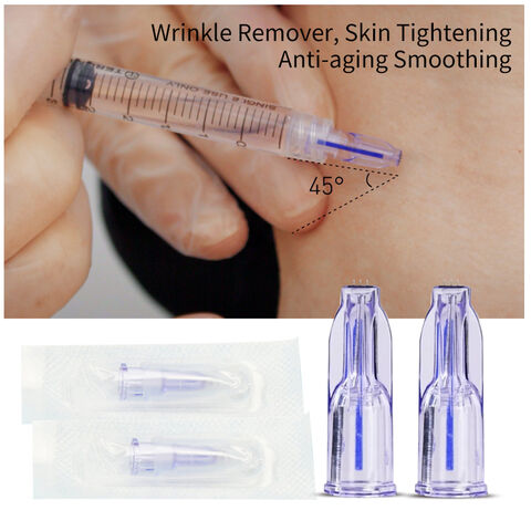 Inyector de mesoterapia desechable estéril de seguridad con 3 pines, aguja múltiple de cristal