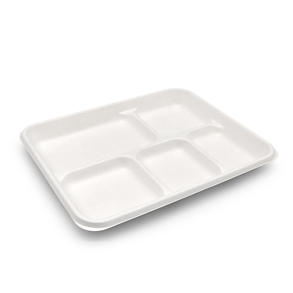 5 Compartment Trays, 100%compostable Paper Plate Tray, School Bagasse ...