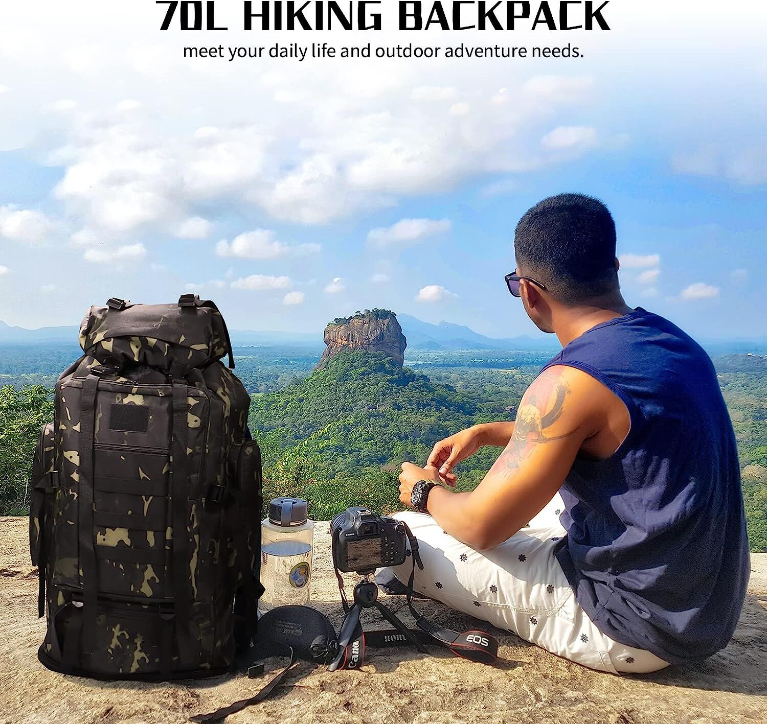 Large camping backpack best sale