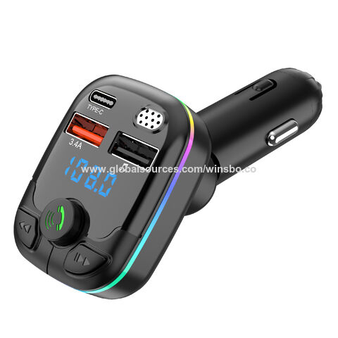 M34 coche MP3 FM coche Bluetooth transmisor Bluetooth coche cargador