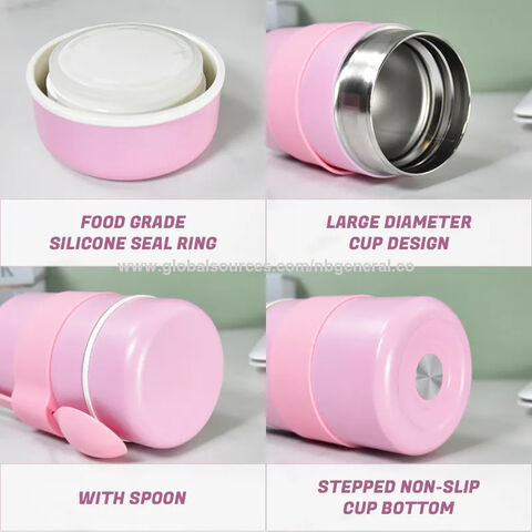 500ML Stainless Steel Lunch Box Drinking Cup with Spoon Food