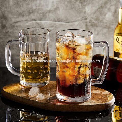 Buy Wholesale China Glass Beer Mugs With Handle Set Of 2 Heavy