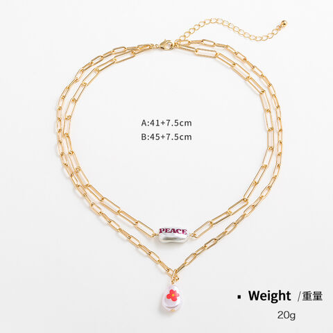 Buy Wholesale China Layered Necklaces For Women, 14k Dainty Gold Necklace  For Women, Cute Gold Necklaces For Day Length Wear, Handmade Pearl Necklace  & Necklace at USD 2.5