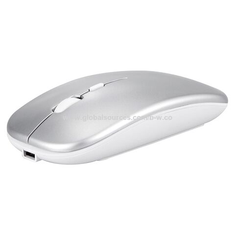 Ratón inalámbrico Bluetooth, mouse LED recargable silencioso delgado para  portátil, portátil (BT5.2/3.0 y USB 2.4G), mouse de computadora de doble