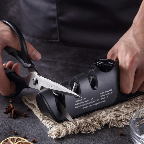 Professional 3-Stage Knife Sharpener: Get Razor-Sharp Knives with  Adjustable Angle Knob & Multifunctional Polishing!