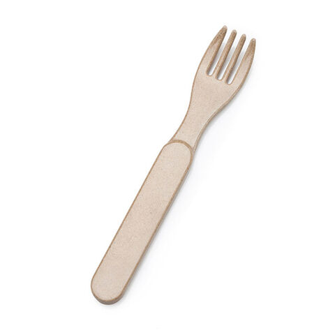 Ensemble de couverts biodégradables 100% naturels en balle de riz pour l'alimentation de bébé - Ensemble cuillère et fourchette