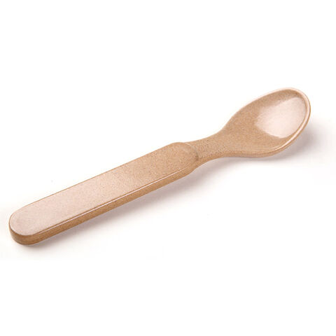 Ensemble de couverts biodégradables 100% naturels en balle de riz pour l'alimentation de bébé - Ensemble cuillère et fourchette