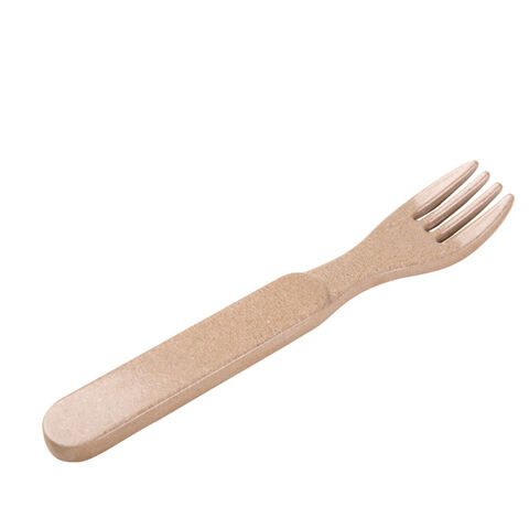 Ensemble de couverts biodégradables 100% naturels en balle de riz pour l'alimentation de bébé - Ensemble cuillère et fourchette