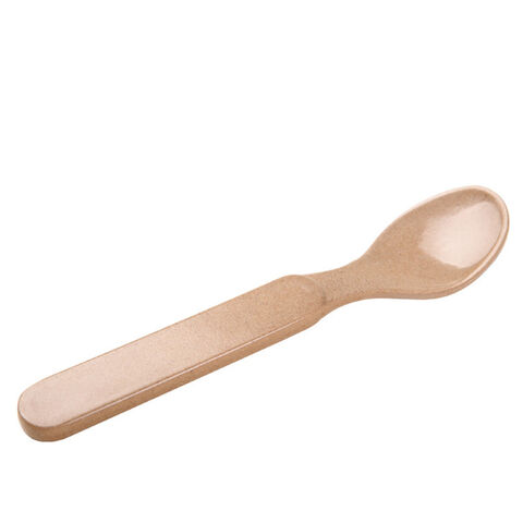 Ensemble de couverts biodégradables 100% naturels en balle de riz pour l'alimentation de bébé - Ensemble cuillère et fourchette