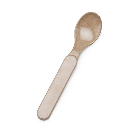 Ensemble de couverts biodégradables 100% naturels en balle de riz pour l'alimentation de bébé - Ensemble cuillère et fourchette