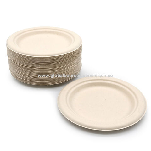 100% Compostable 6 Inch Paper Plates Disposable Party Plates I Heavy Duty  Eco-Friendly Sturdy Appetizer Plates Disposable I Biodegradable Unbleached