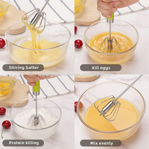 Semi Automatic Mixer Whisk Egg Beater Stainless Steel Manual Hand