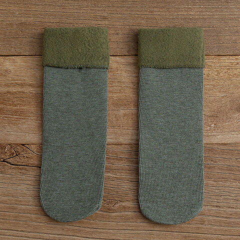Calcetines de nieve térmicos de tubo largo de invierno y calcetines de nieve de moda de terciopelo grueso para hombres y mujeres