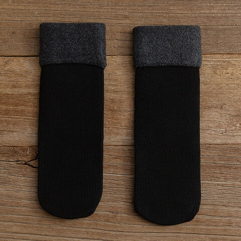 Calcetines de nieve térmicos de tubo largo de invierno y calcetines de nieve de moda de terciopelo grueso para hombres y mujeres