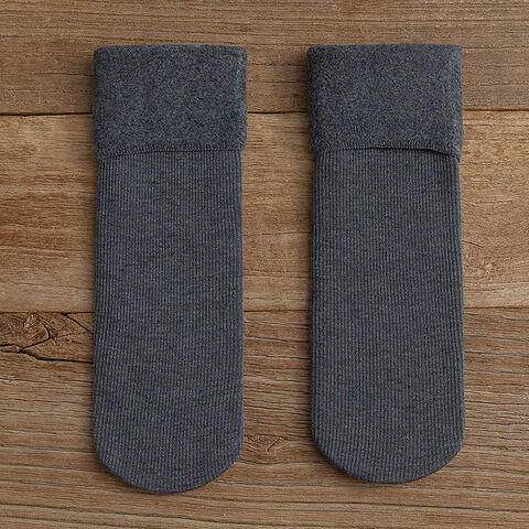 Calcetines de nieve térmicos de tubo largo de invierno y calcetines de nieve de moda de terciopelo grueso para hombres y mujeres