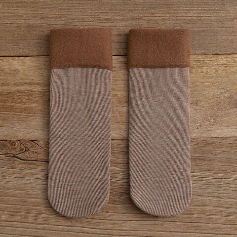 Calcetines de nieve térmicos de tubo largo de invierno y calcetines de nieve de moda de terciopelo grueso para hombres y mujeres