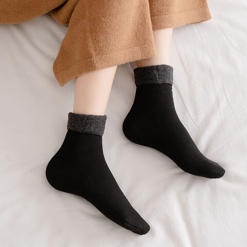 Calcetines de nieve térmicos de tubo largo de invierno y calcetines de nieve de moda de terciopelo grueso para hombres y mujeres