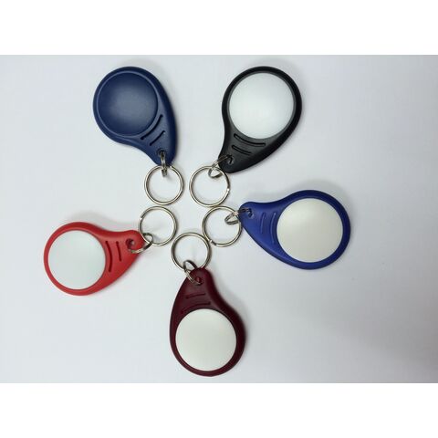 Porte-clés RFID ABS, Rouge+Blanc Transparent/TK4100 (Compatible EM), Fréquence 125kHz, Lecture Seule (AB0005) - Idéal pour le contrôle d'accès et les systèmes d'identification.