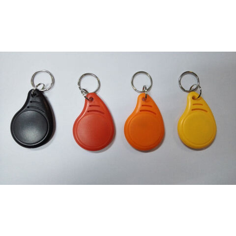 Porte-clés RFID ABS, Rouge+Blanc Transparent/TK4100 (Compatible EM), Fréquence 125kHz, Lecture Seule (AB0005) - Idéal pour le contrôle d'accès et les systèmes d'identification.
