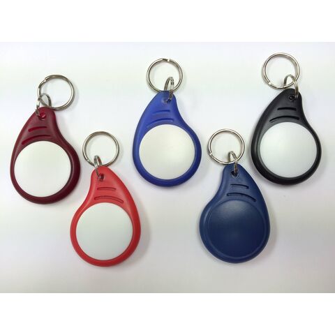 Porte-clés RFID ABS, Rouge+Blanc Transparent/TK4100 (Compatible EM), Fréquence 125kHz, Lecture Seule (AB0005) - Idéal pour le contrôle d'accès et les systèmes d'identification.