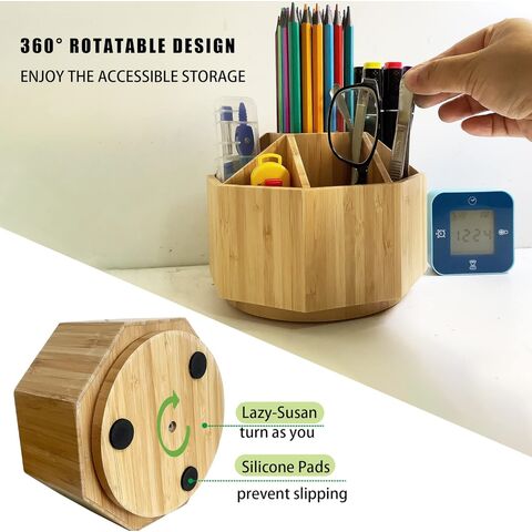 Achetez en gros Bambou Porte-stylo Crayon Organisateur 360 Degrés