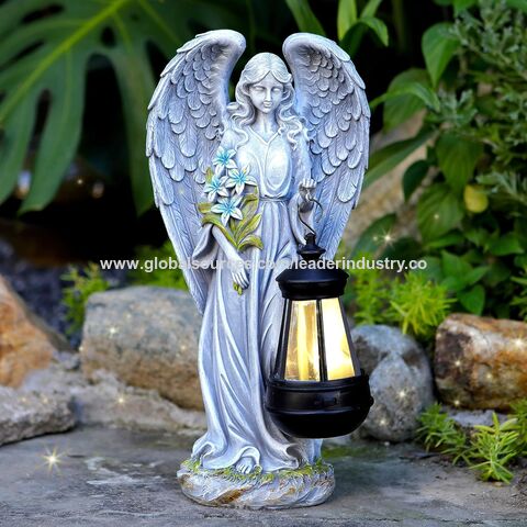 Statue Metal Fairy Silhouette Figurine Solar Powered Outdoor Sculpture  Lights For Patio Lawn Yard Decorations