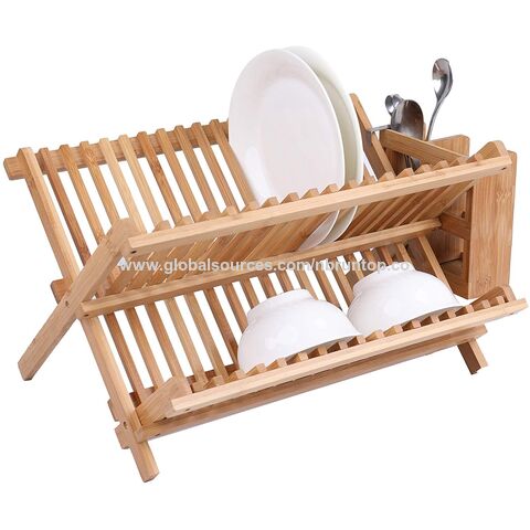 Natural Bamboo Dish Rack, 17.72'' X 12.28'', Kitchen, Home Organization and  Storage, Kitchen Accessories Rapid Transit