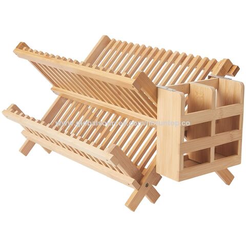 Dish Rack Drying Rack Collapsible Compact Plate Organizer Bamboo Dish – TOP  TRADE CANADA