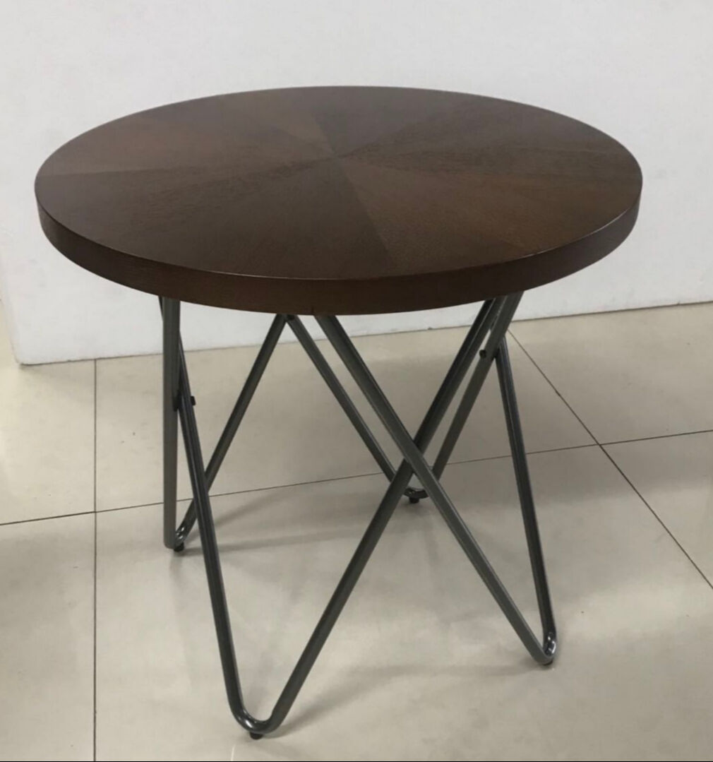 Wholesale Round Wooden Top ,metal Frame Coffee Table China Wholesale