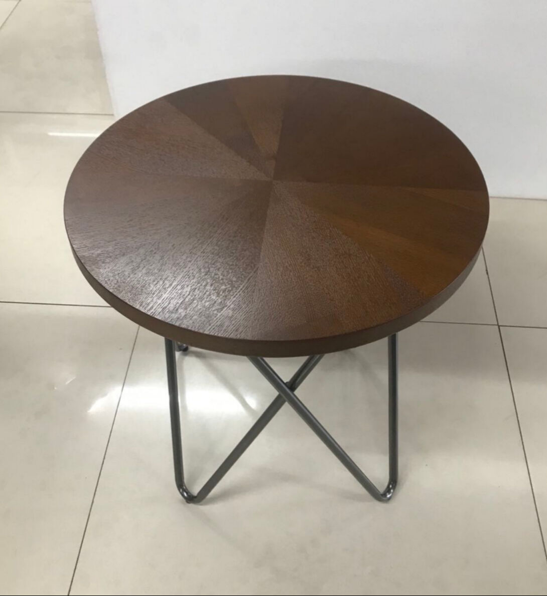 Wholesale Round Wooden Top ,metal Frame Coffee Table China Wholesale