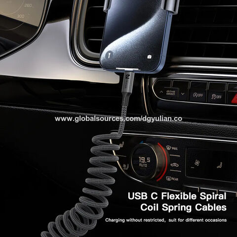 EINHEITS 2024 Neuestes trend iges einziehbares flexibles Spiral-Typ C USB-aufwickeltes Kabel mit Strom versorgung 100W Super-Schnell ladung