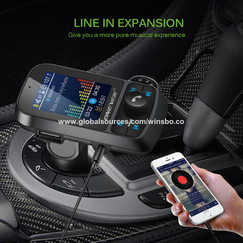 Bluetooth FM Transmitter for Cars, USB Bluetooth Adapter, 1.8'' Color  Display, Hands-Free Kit for Car, Auto Search FM Channels, QC3.0 Fast  Charging, Support USB Drive, TF Card, AUX Input/Output 