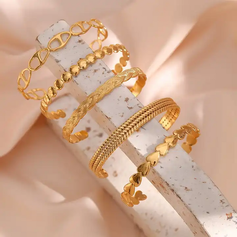 Sunspicems 18K Gold Color Dubai Bracelets Thin Women Bracelet Bangles Full  Crystal Morocco Wedding Jewelry Bride