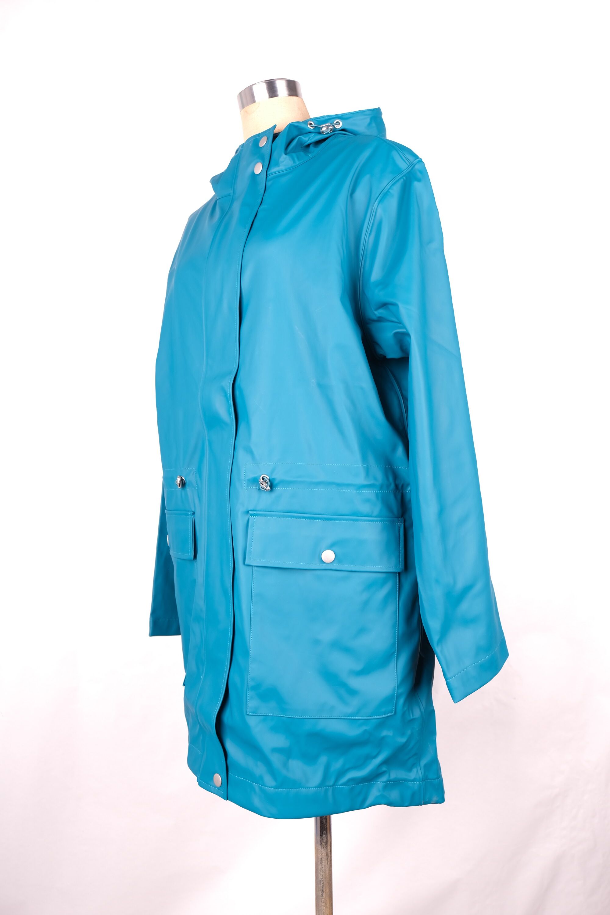 Veste Windbreaker London Fog Pour Fille - Taille S (7/8 Ans) - Bleu Et Rose - Capuche - Occasion Très Bon état