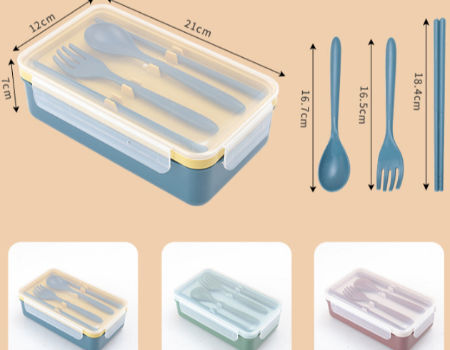 Buy Wholesale China Reusable Kids Lunch Box With Spoon Fork And Chopsticks  Food Container Mess Tin Bento Box & Lunch Box at USD 2.3