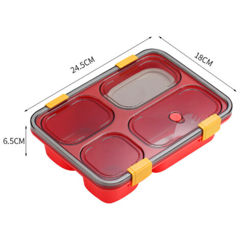 Lonchera para adultos, Caja bento para niños de 1200 ml con 3  compartimentos, Fiambrera Bento a prueba de fugas con utensilios, verde