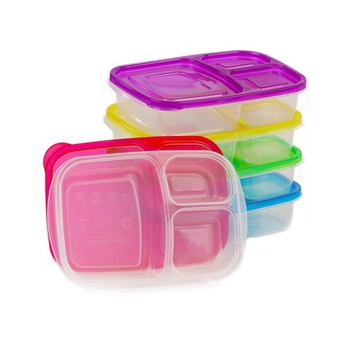 4-compartment Lunch Box Plastic Divided Food Storage Container
