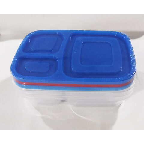 4-compartment Lunch Box Plastic Divided Food Storage Container