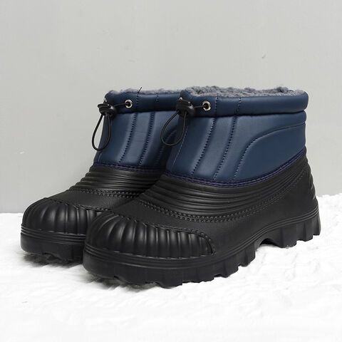 Sepatu Bot Musim Dingin Pria WeatherMax: Sepatu Bot Salju Kulit Lapisan Plush dengan Penyangga Pergelangan Kaki yang Diperkuat, Ukuran 39-46