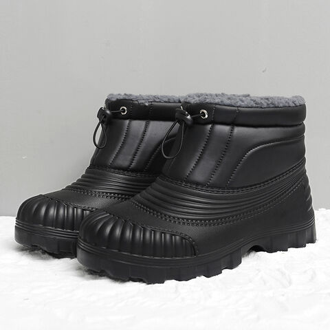 Sepatu Bot Musim Dingin Pria WeatherMax: Sepatu Bot Salju Kulit Lapisan Plush dengan Penyangga Pergelangan Kaki yang Diperkuat, Ukuran 39-46