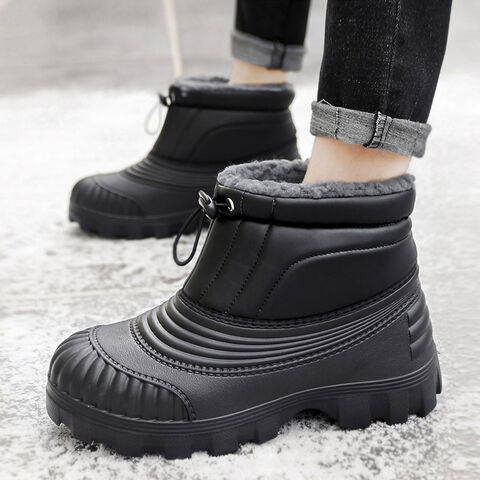 Sepatu Bot Musim Dingin Pria WeatherMax: Sepatu Bot Salju Kulit Lapisan Plush dengan Penyangga Pergelangan Kaki yang Diperkuat, Ukuran 39-46