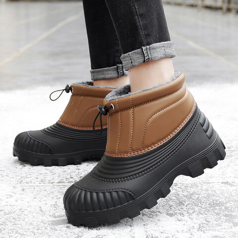 Sepatu Bot Musim Dingin Pria WeatherMax: Sepatu Bot Salju Kulit Lapisan Plush dengan Penyangga Pergelangan Kaki yang Diperkuat, Ukuran 39-46