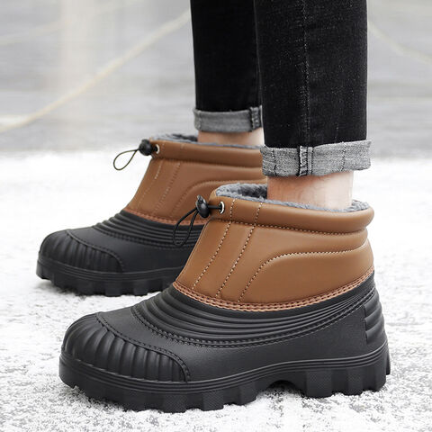 Sepatu Bot Musim Dingin Pria WeatherMax: Sepatu Bot Salju Kulit Lapisan Plush dengan Penyangga Pergelangan Kaki yang Diperkuat, Ukuran 39-46