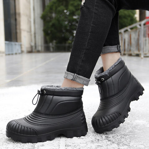 Sepatu Bot Musim Dingin Pria WeatherMax: Sepatu Bot Salju Kulit Lapisan Plush dengan Penyangga Pergelangan Kaki yang Diperkuat, Ukuran 39-46