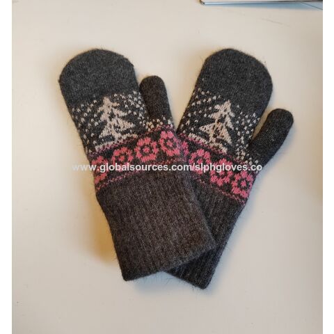 1pair Women's Colorful Plaid Knit Jacquard Wool Fingerless Gloves For Daily  Use And Keeping Warm