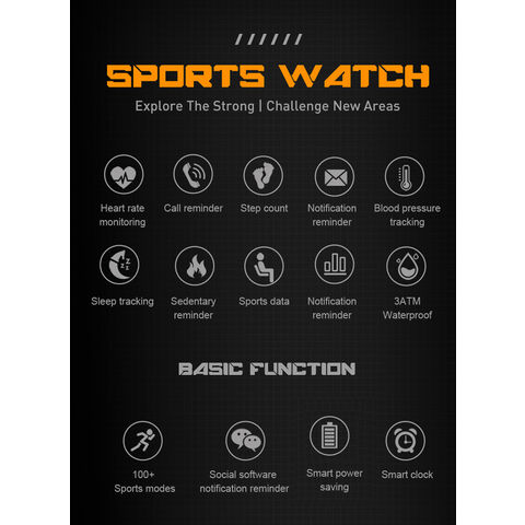 2024 deporte al aire libre smartwatch para hombres V73 presión arterial 3ATM impermeable llamada digital relojes deportivos