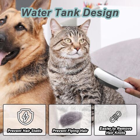  Cepillo de pelo para gatos, limpiador de pelo de mascotas para  gatos, cepillo autolimpiante para perros con tanque de agua, cepillo húmedo para  gatos largos y cortos (verde) : Productos para