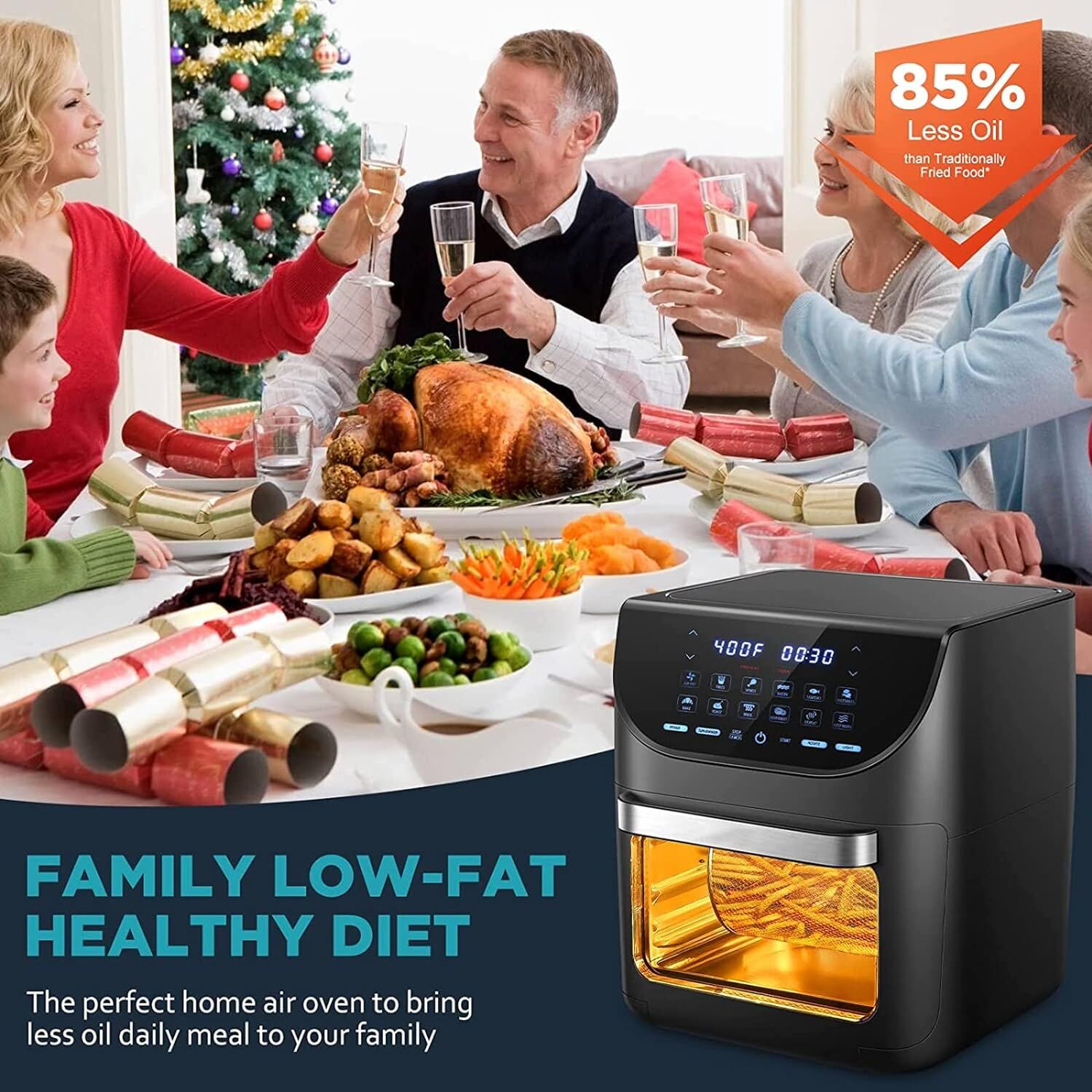 Air Fryer 6.5L Digital Kitchen Oven 1700W Oil Free Low Fat Healthy