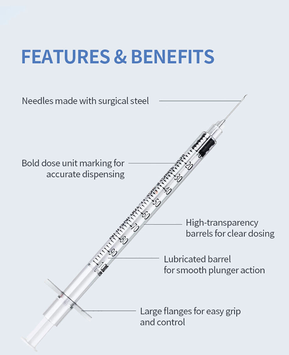 Pentype Cosmetology 0.3ml 0.5ml 1ml 5/16 Insulin Syringe With Needle